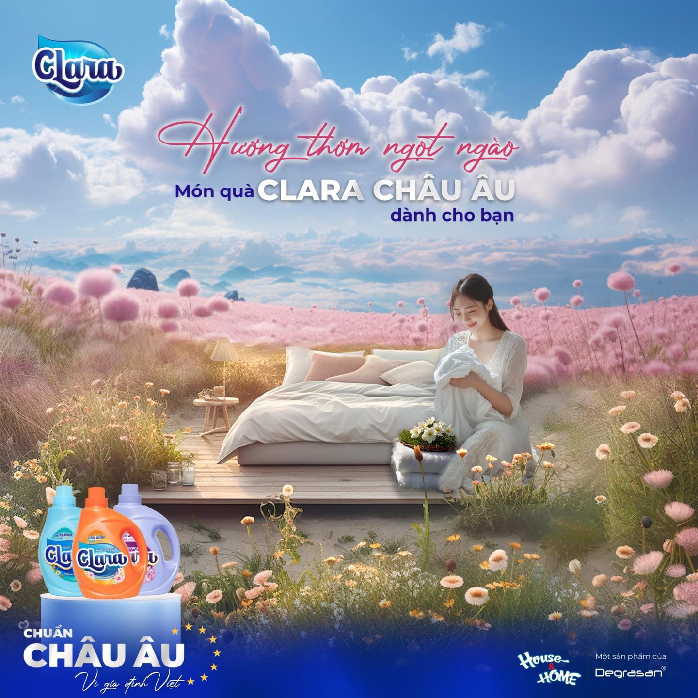 Nước giặt xả Clara Châu Âu mang đến trải nghiệm giặt giũ hoàn hảo