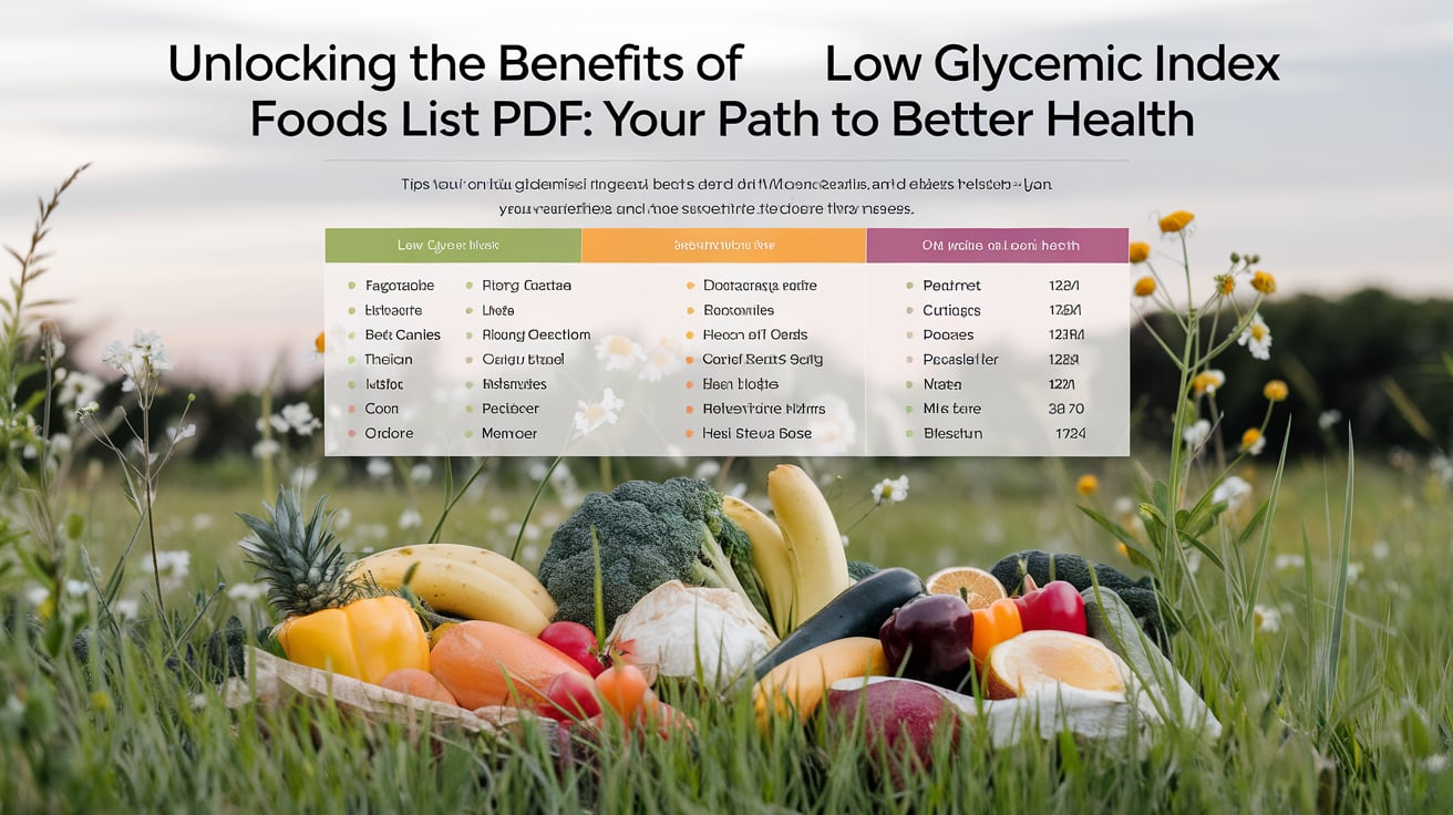 Low Glycemic Index Foods List PDF