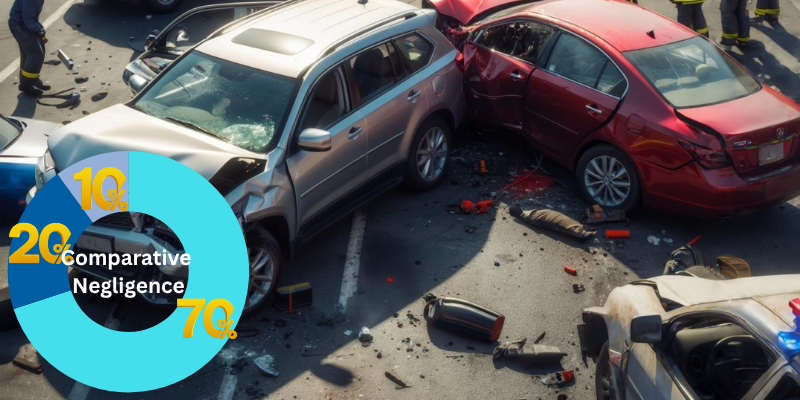Comparative negligence in a multi vehicle accident