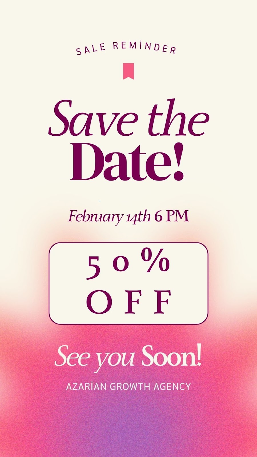 save the date 50% off