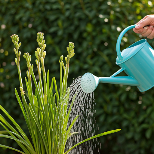 Watering Tuberose Flowers