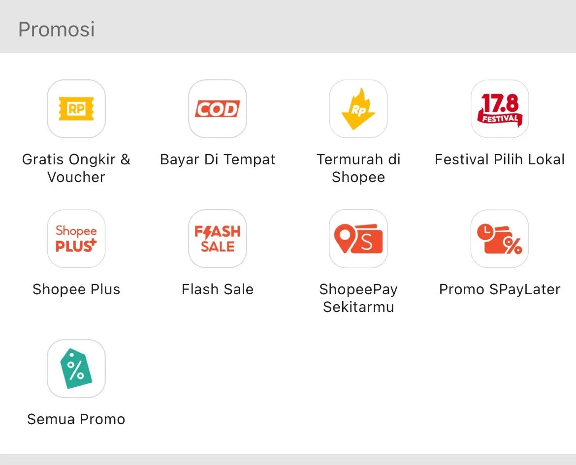 Cara mendapatkan gratis ongkir di Shopee yang pertama adalah dengan memilih menu Gratis Ongkir dan Voucher.