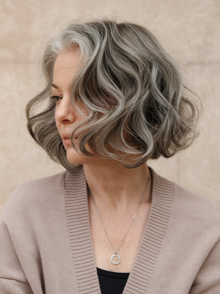 11. Soft Curled Wavy Bob