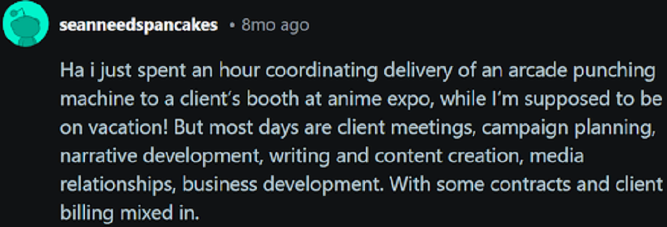 What do PR professionals do Reddit