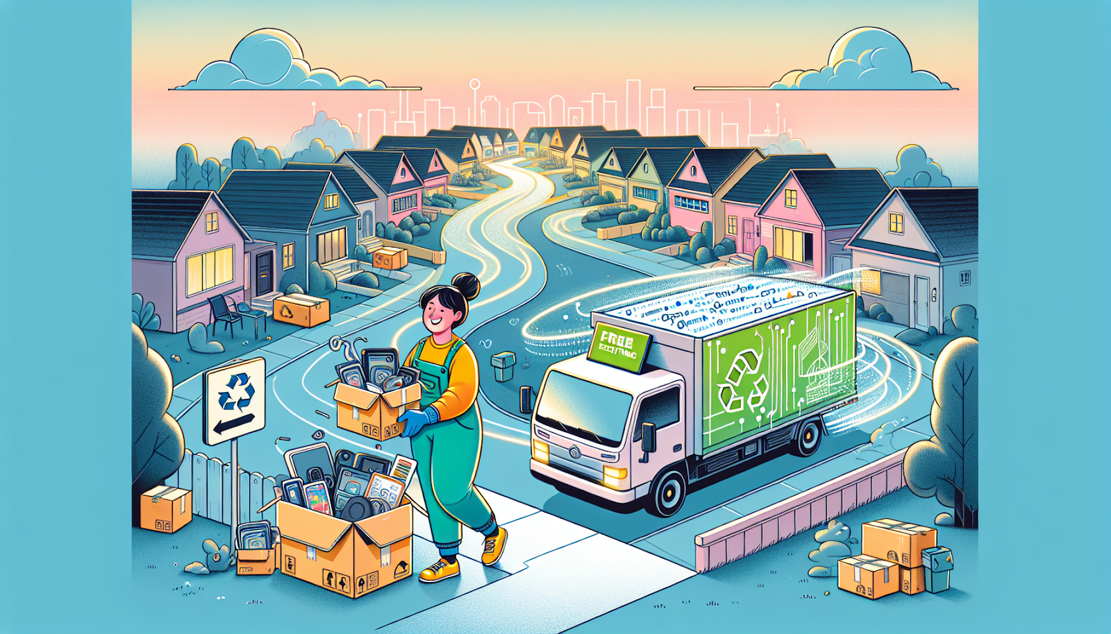 Illustration of free electronic recycling pickup