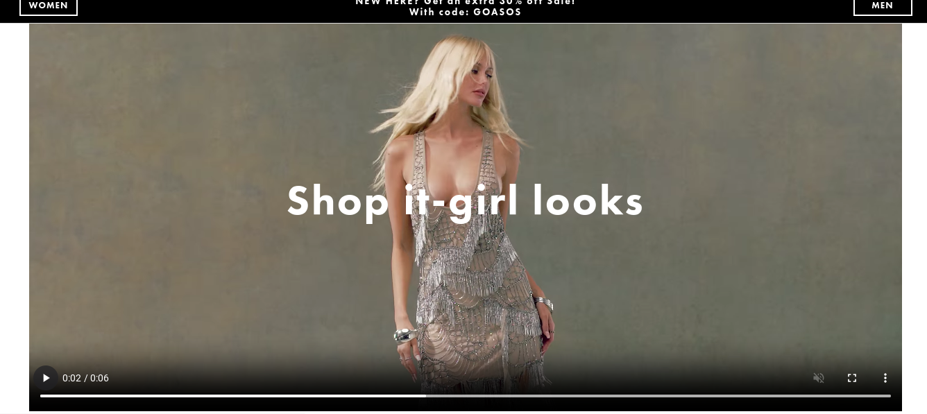 Asos using video in their website