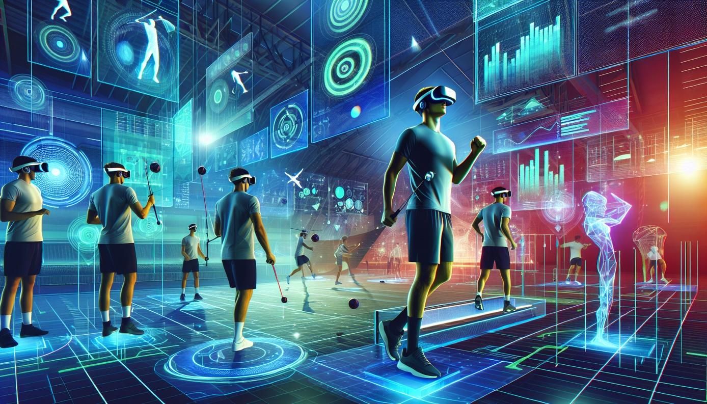 Virtual reality technology aiding skill development in sports.