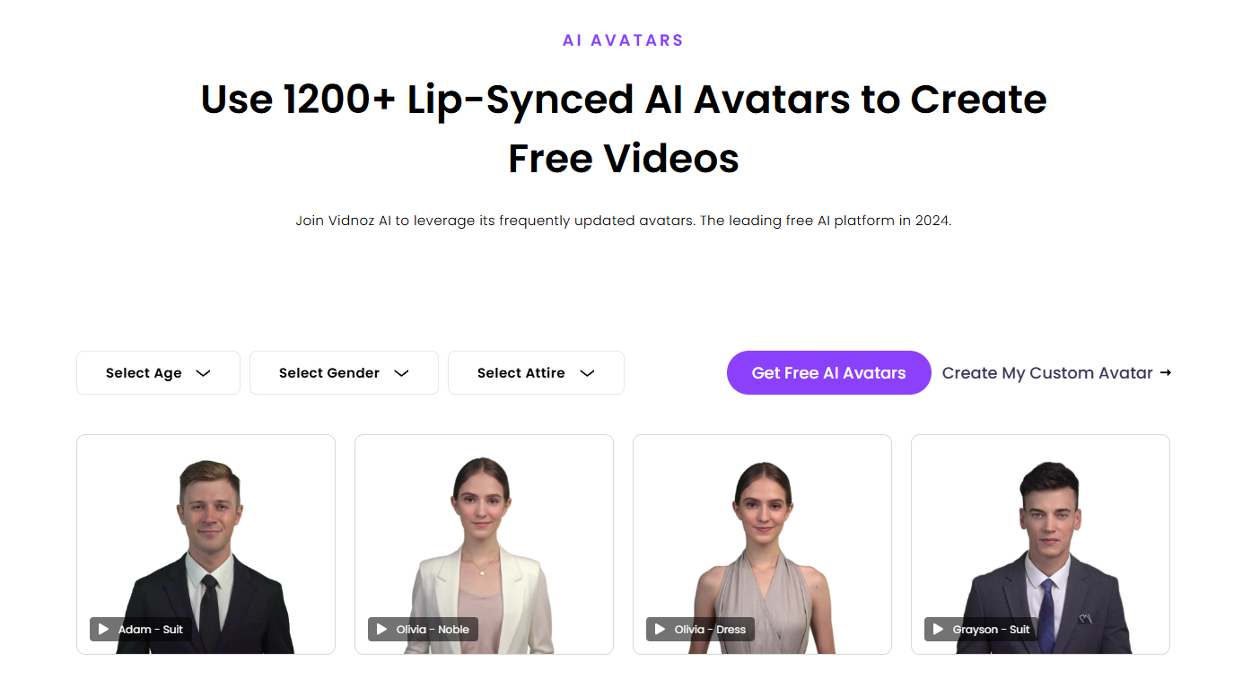 Vidnoz AI Talking Avatars