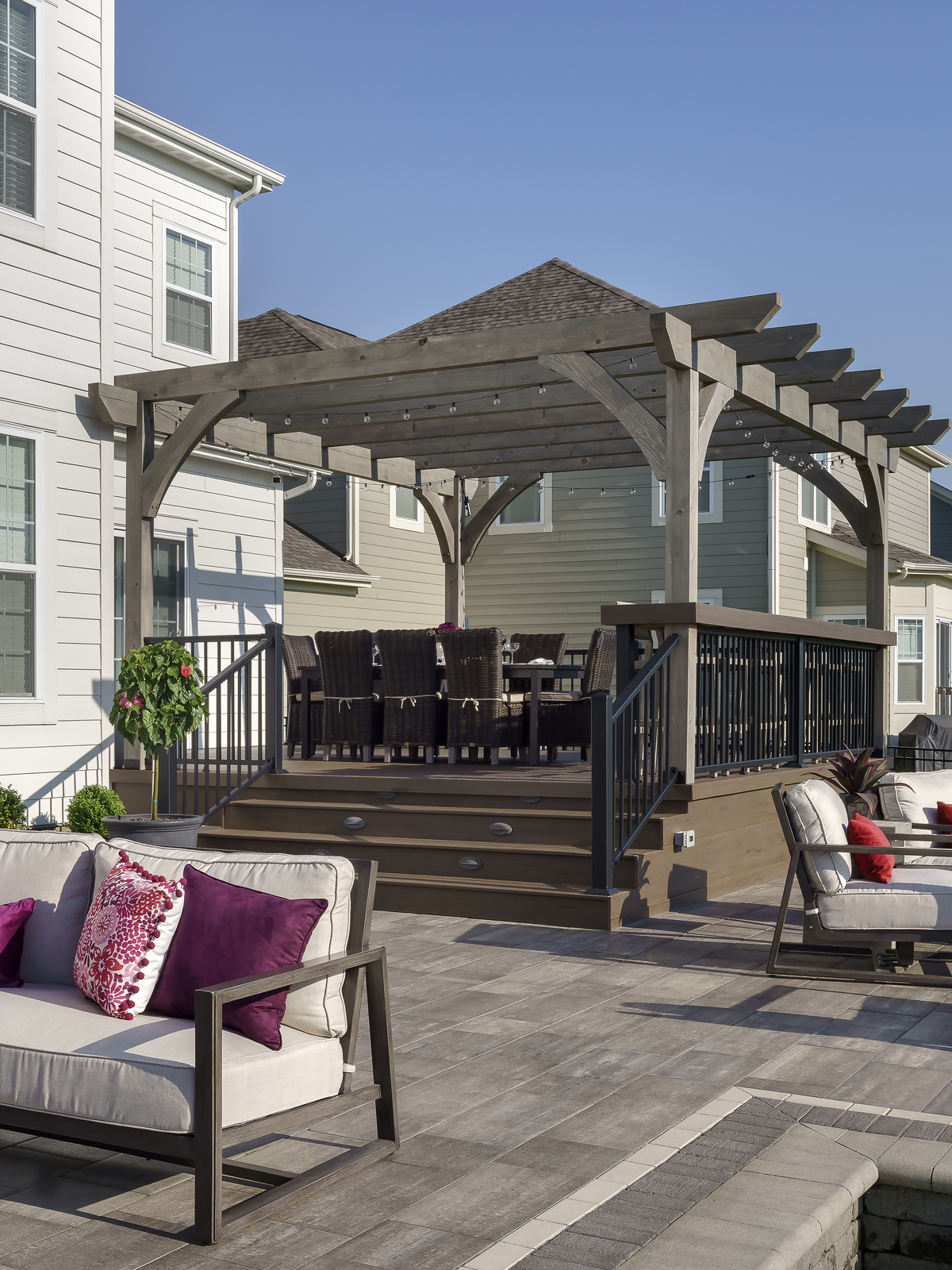 wooden grey pergola