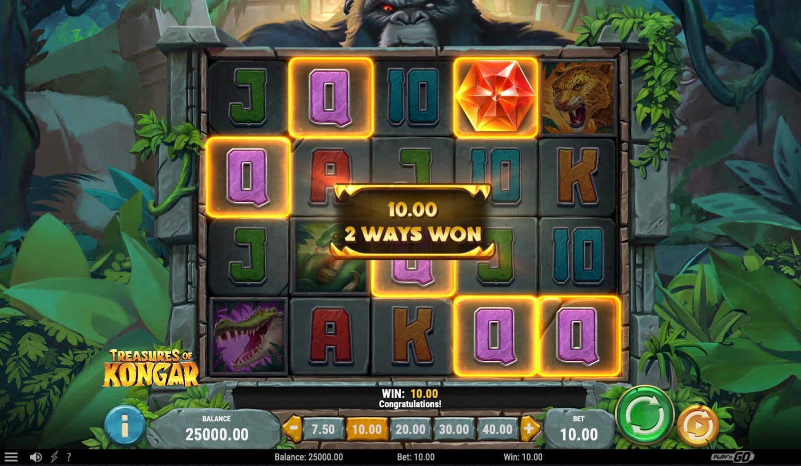 treasures of Kongar slot gameplay