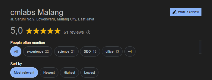 Illustration of Google review.