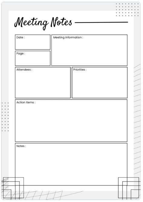 Meeting Notes Template by Canva