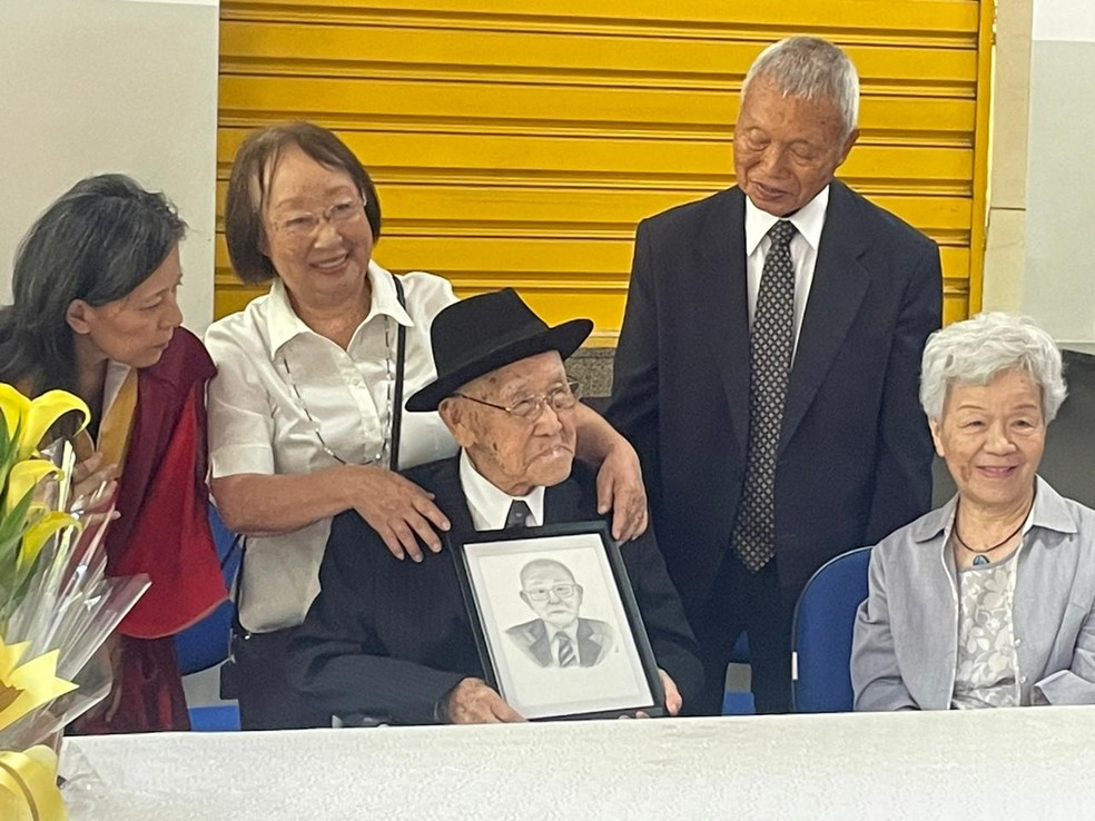 Takashi Morita  homenageado em Etec de SP  Foto: Arquivo pessoal/Roberto Sungi