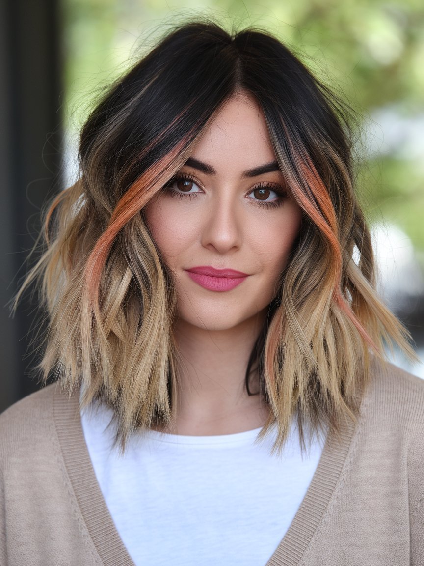 3. Beachy Shag with Balayage Highlights