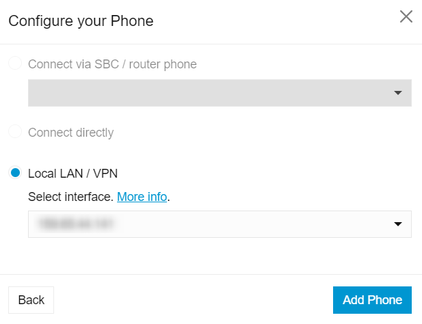 LAN interface selecion