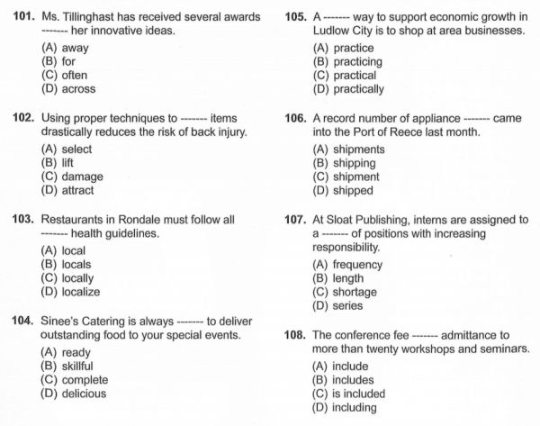 Cấu trúc đề thi TOEIC Reading Part 5