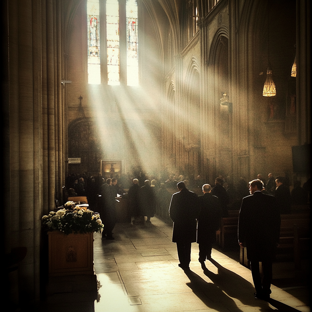 A funeral in a cathedral | Source: Midjourney