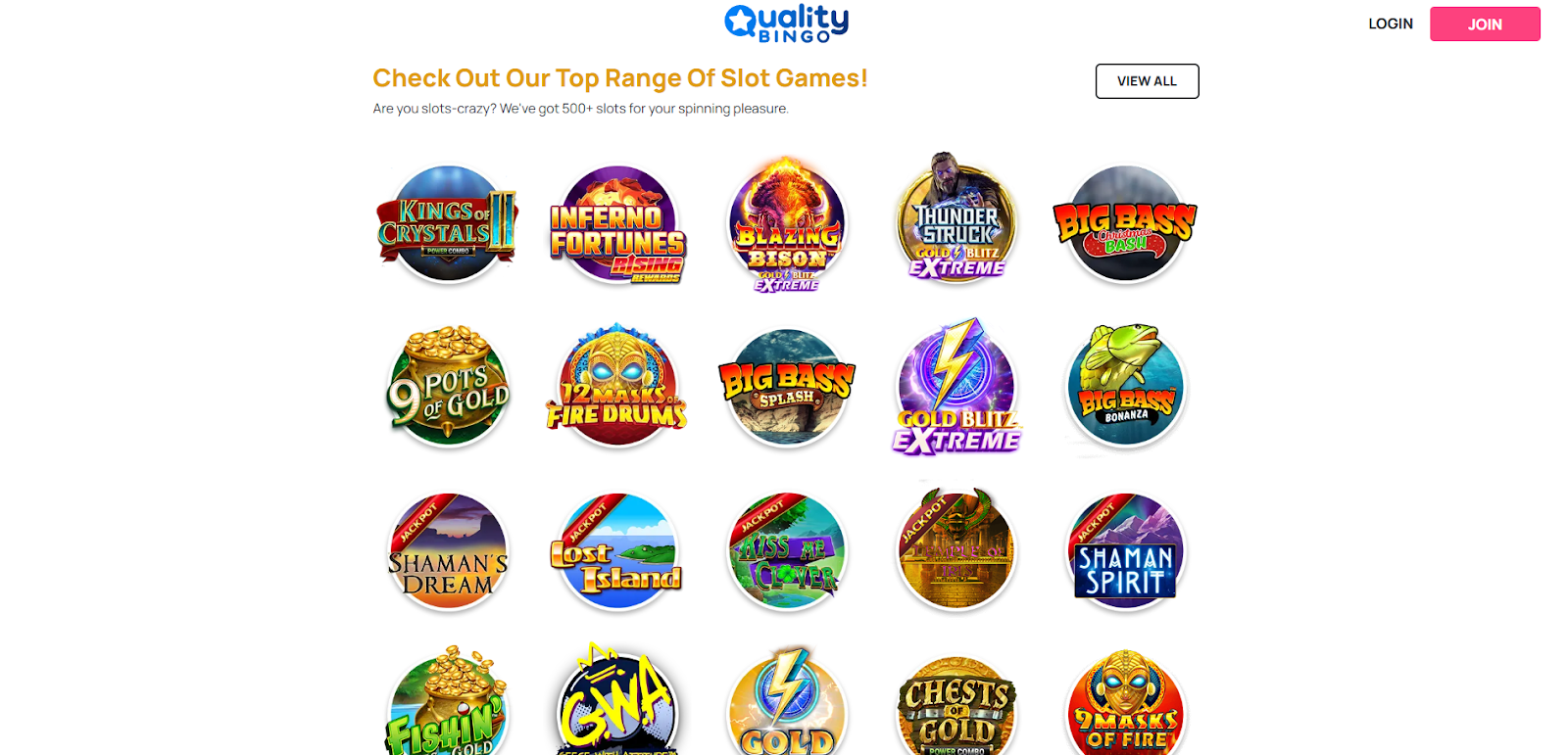 Quality Bingo slot games