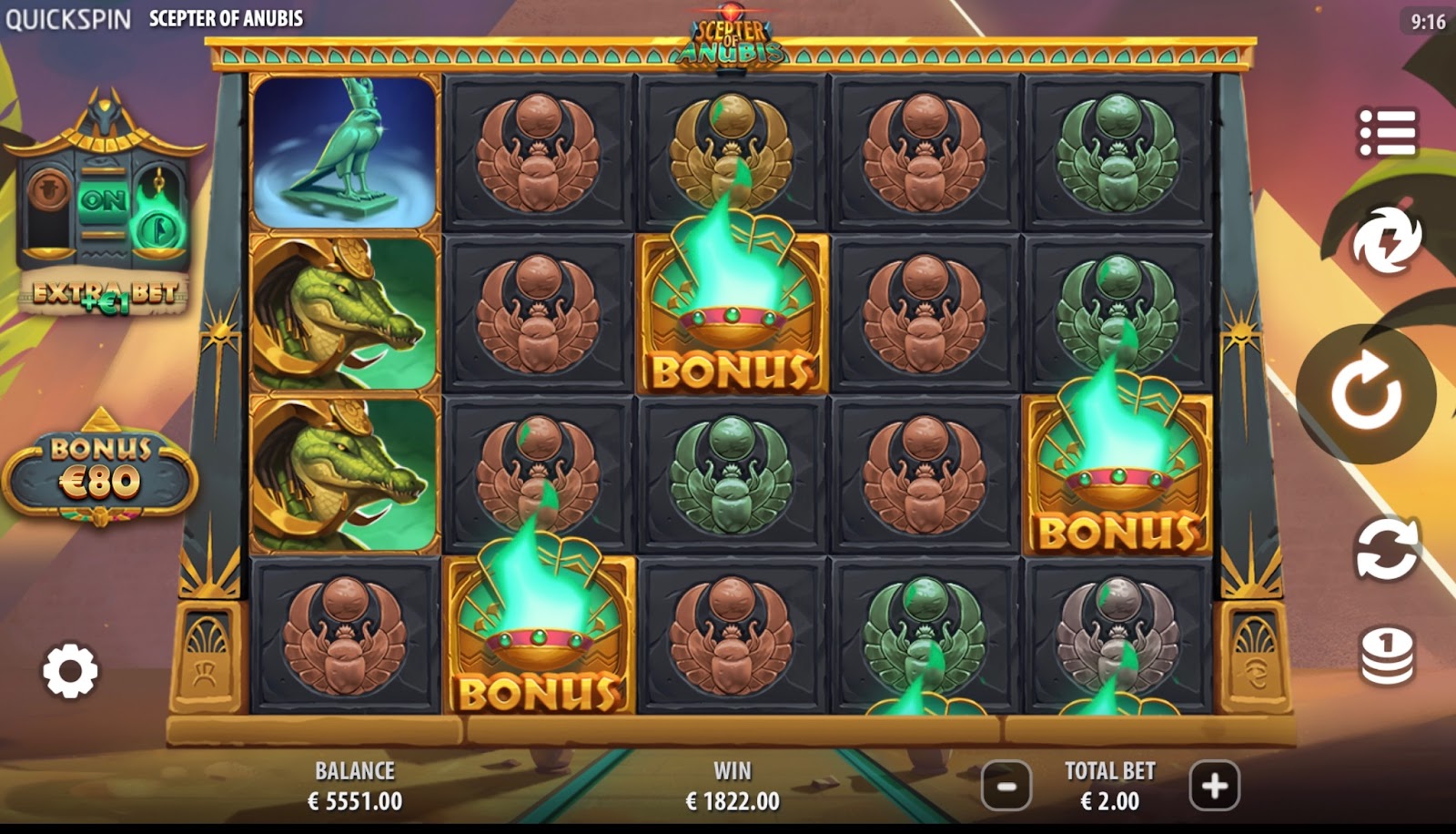 Scepter of Anubis slot gameplay 