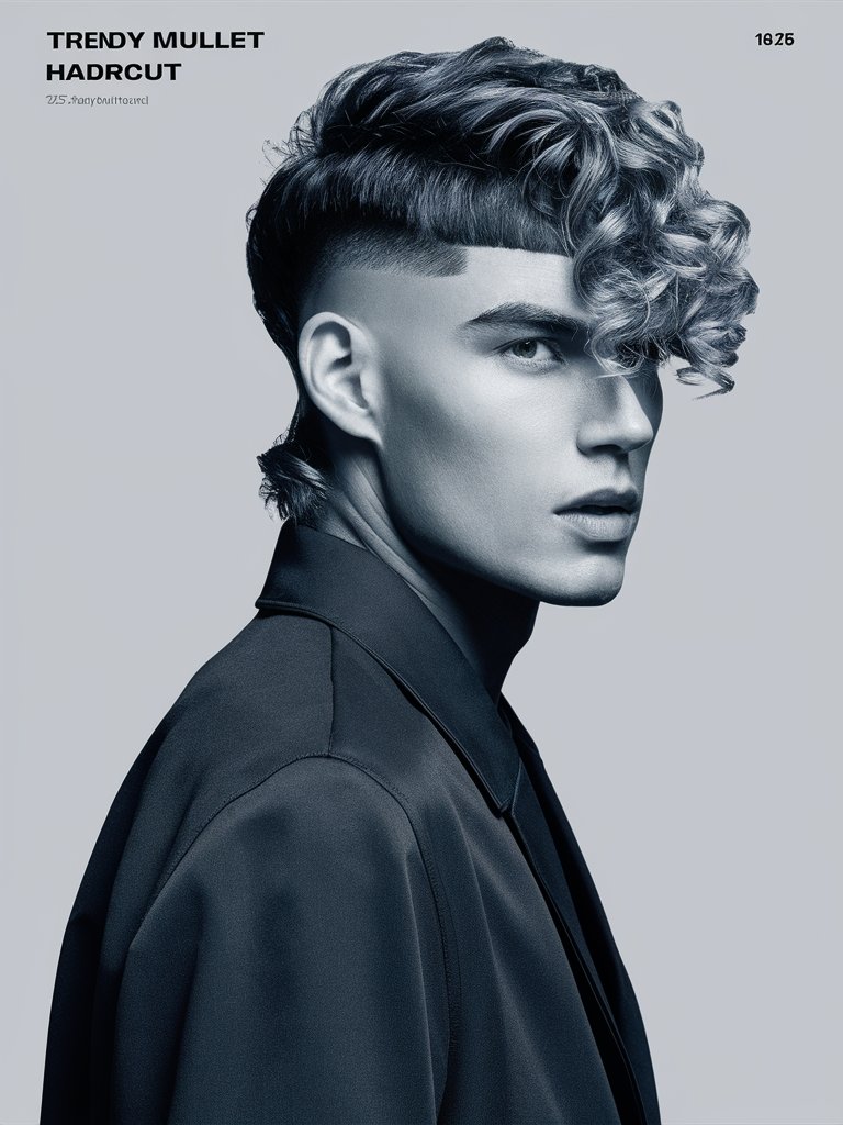 2. Curly Mullet Fade