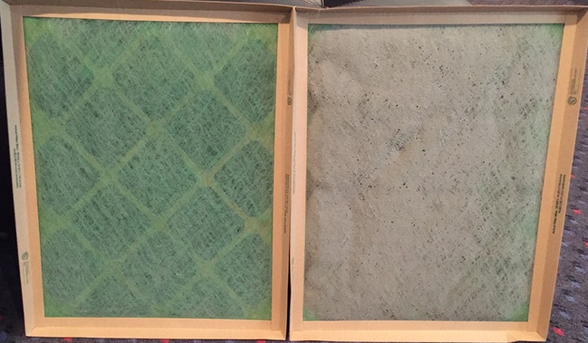 An image of a clean vs dirty filter