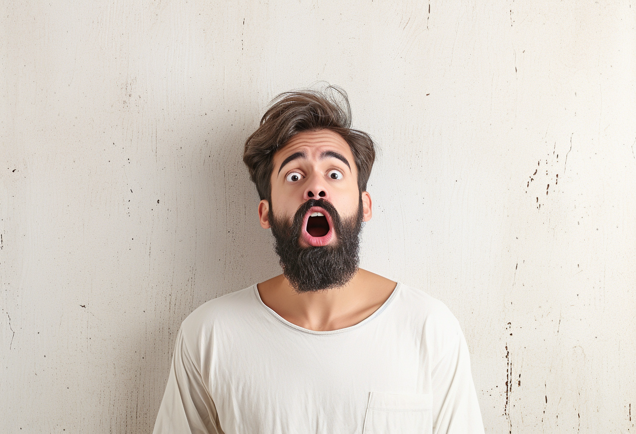 A shocked man against a wall | Source: Midjourney