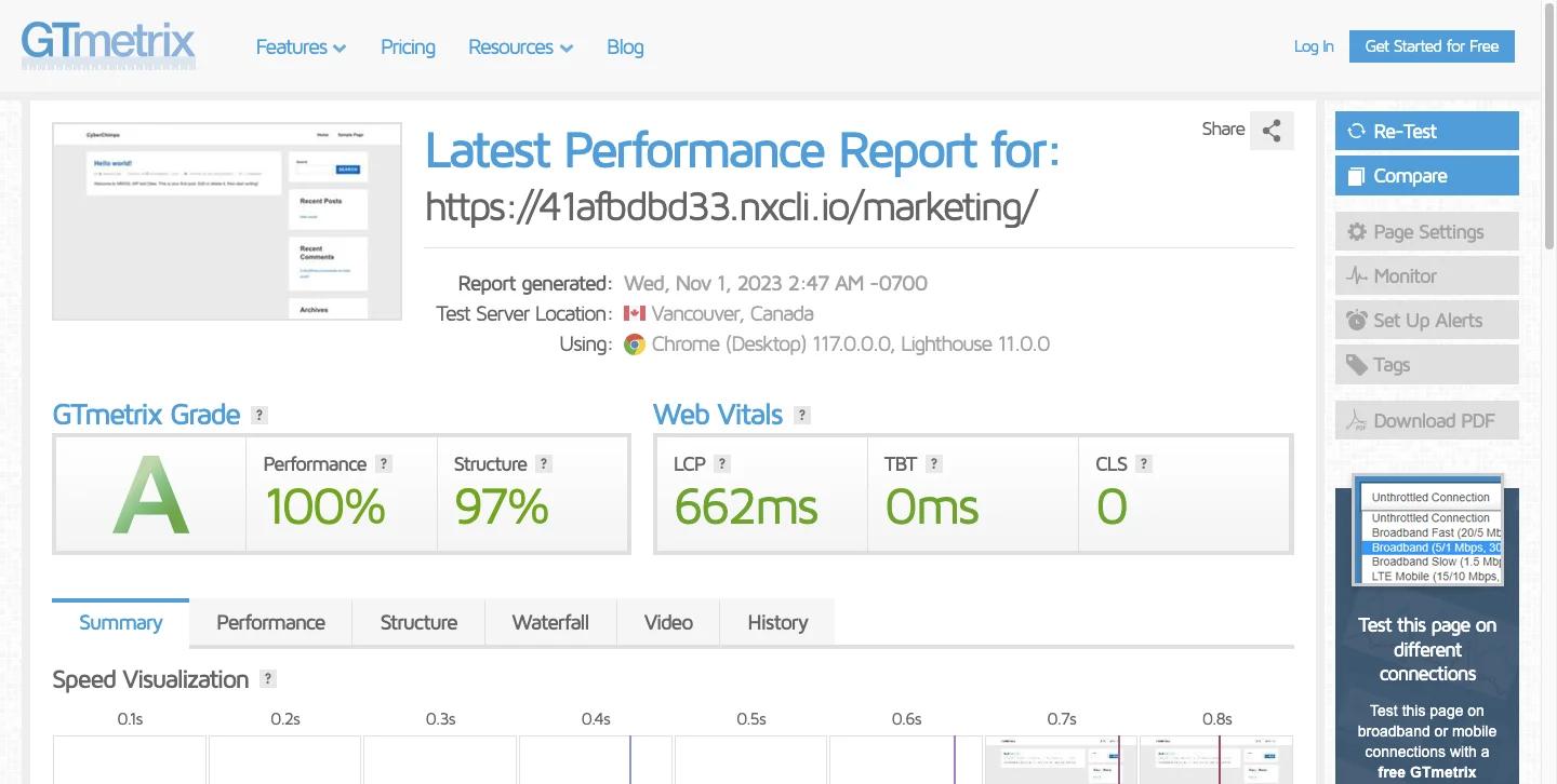 Performance of Responsive theme