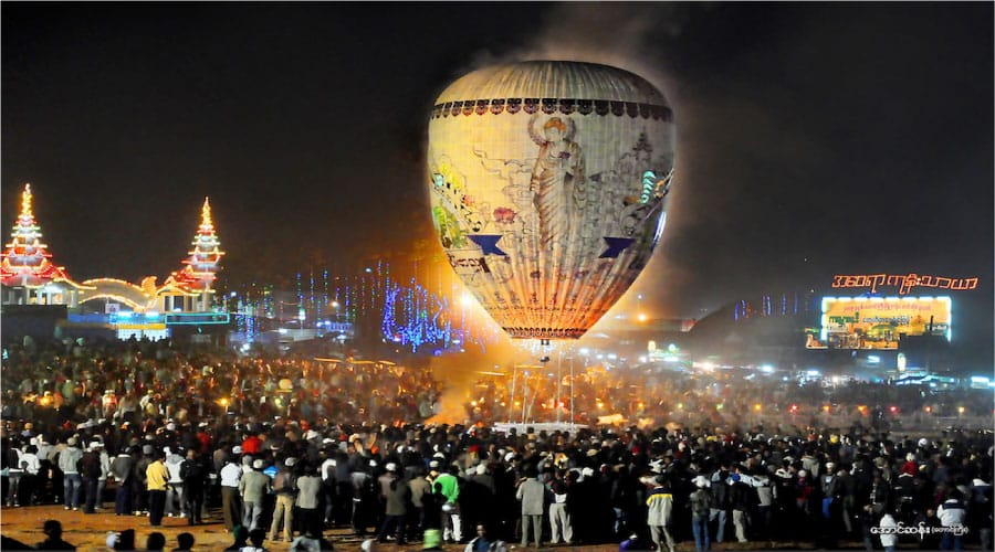 Festival de Globos Aerostáticos en Taunggyi, Myanmar.