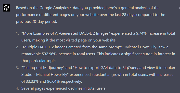 ChatGPT for SEO reports
