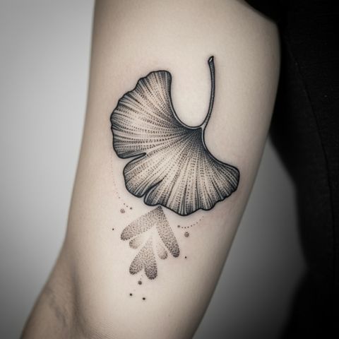 Dotwork Ginkgo tattoo
