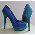 WOMEN BLUE COLOR SHINY SHOE