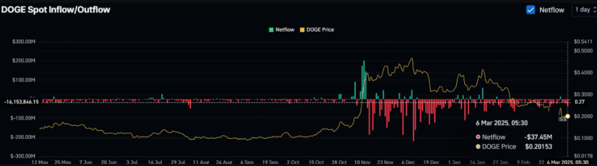 Dogecoin Spot inflow outflow