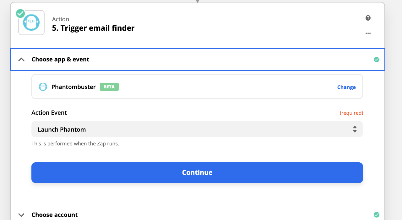 Email finder interface by PhantomBuster