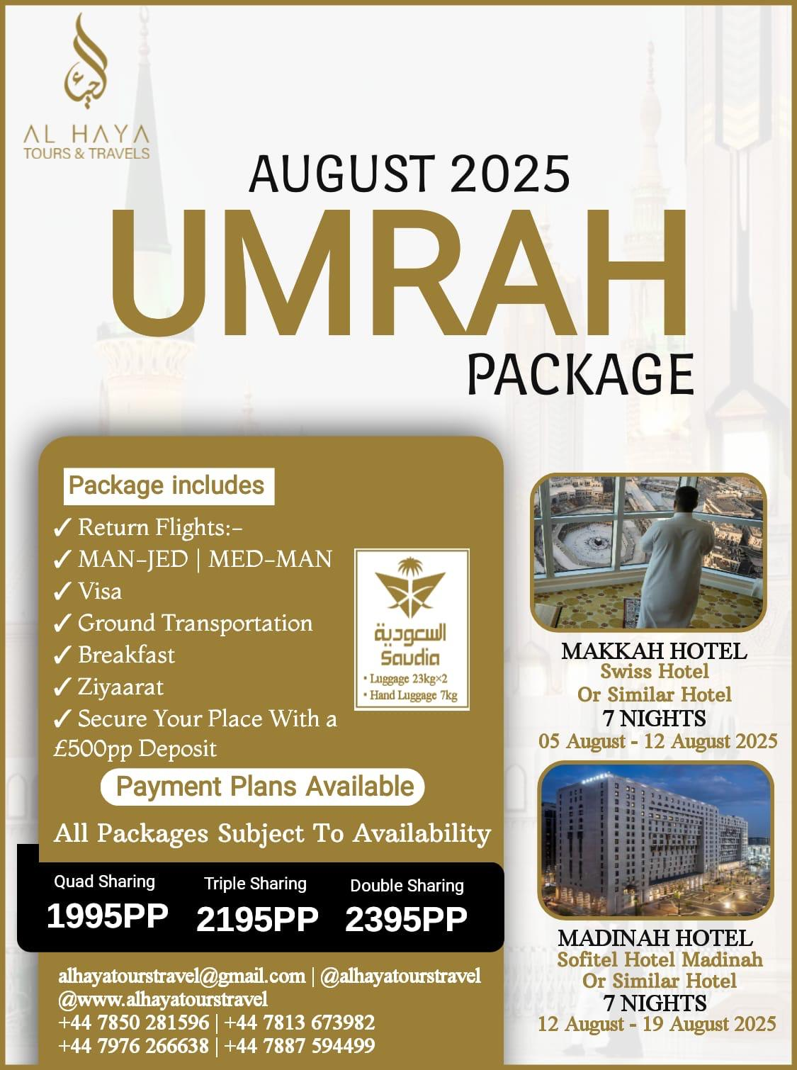Umrah Package August 2025