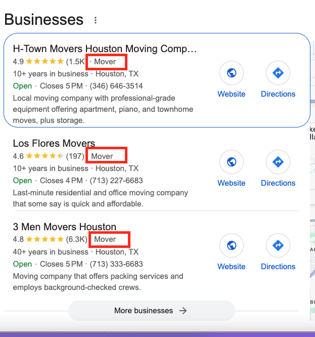 Google Business Profile Category Screenshot