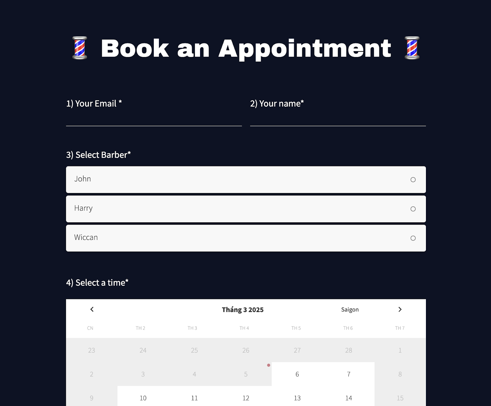 Create an appointment booking on Paperform