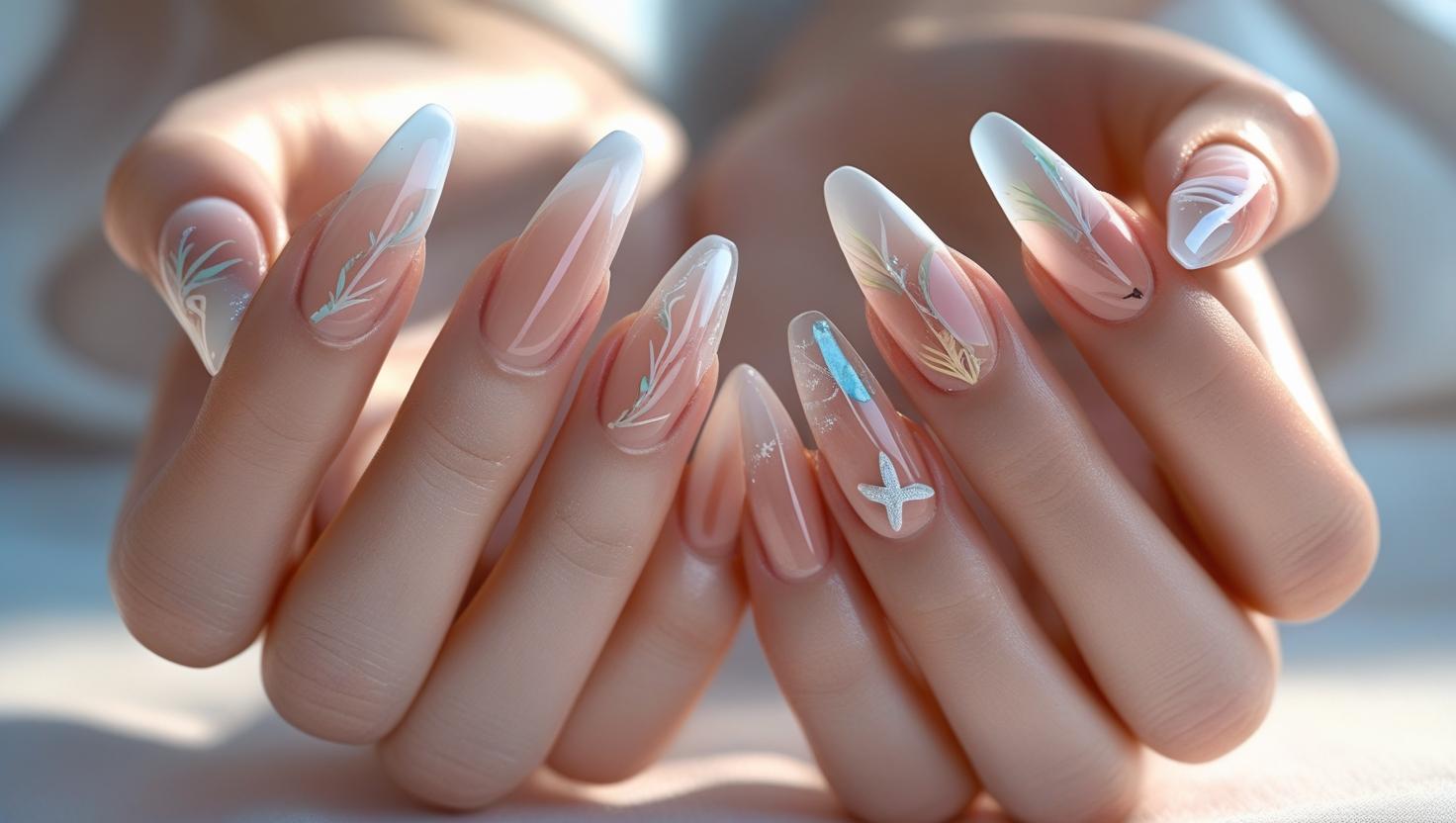 Glass nails and jelly nails