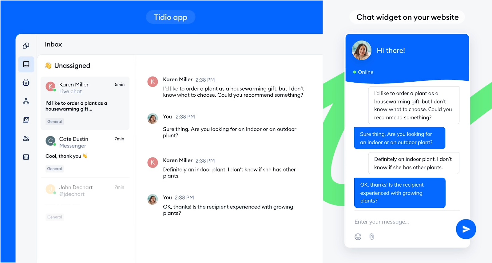 Tidio live chat widget