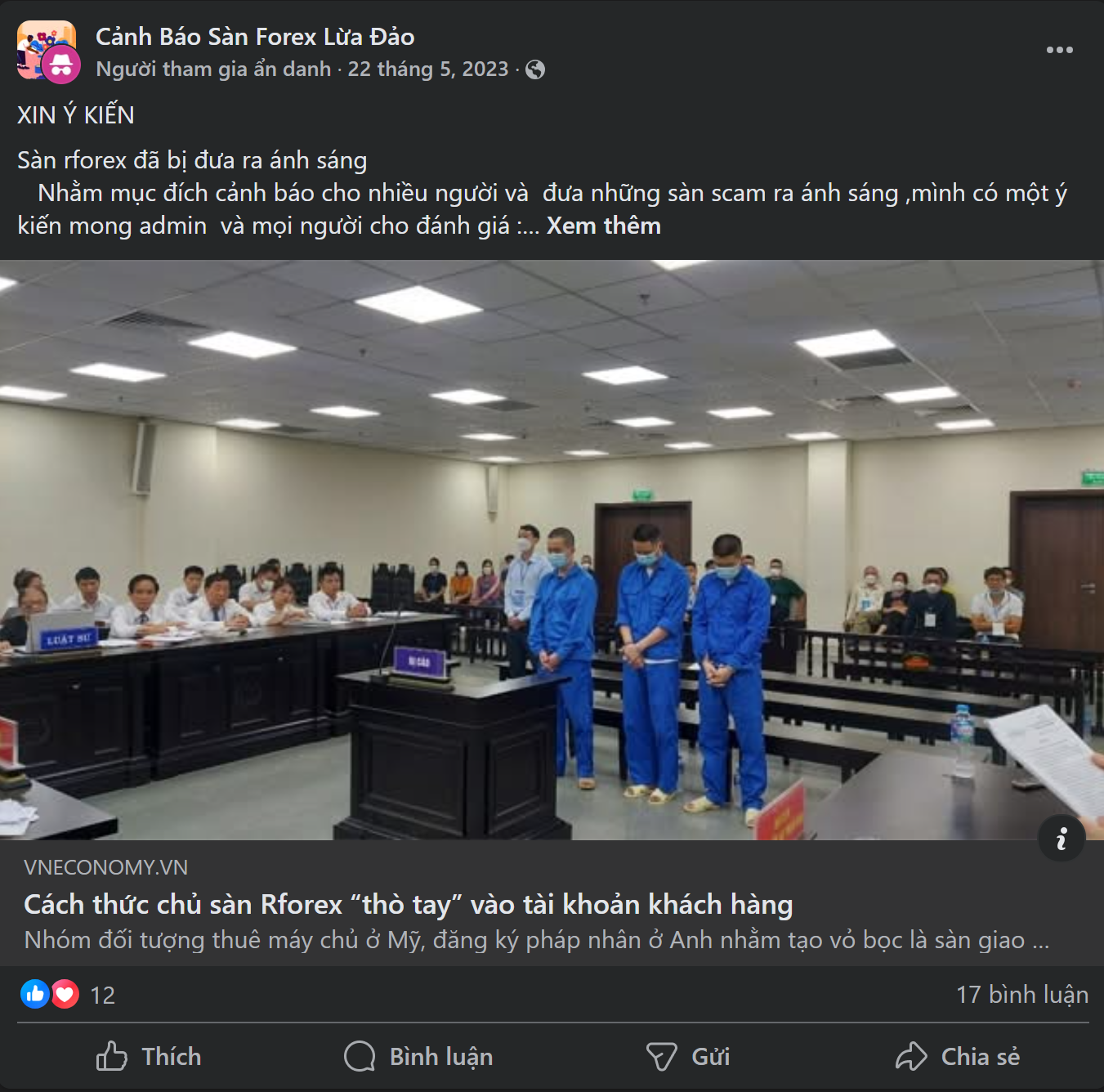 Người dùng phản ánh trên Facebook Group
