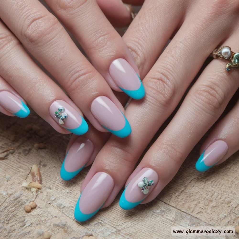 Summer French Tip Nails Ocean Breeze Tips and Beachy Tips