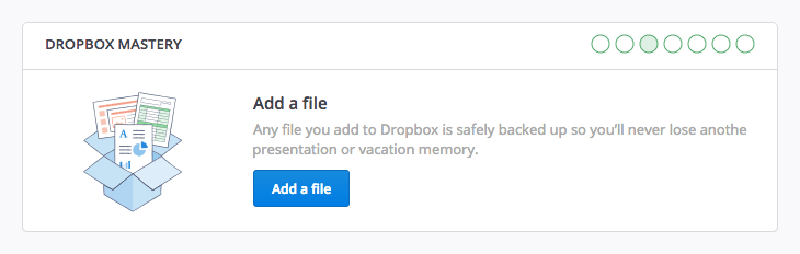 Dropbo'x file upload interface snapshot