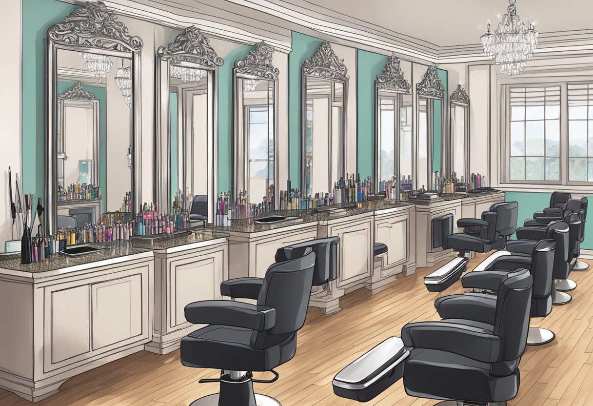 A bustling salon filled with young clients getting glamorous lash extensions for prom and formal events in Hackensack