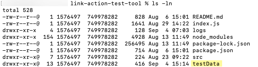 contents of test tool directory