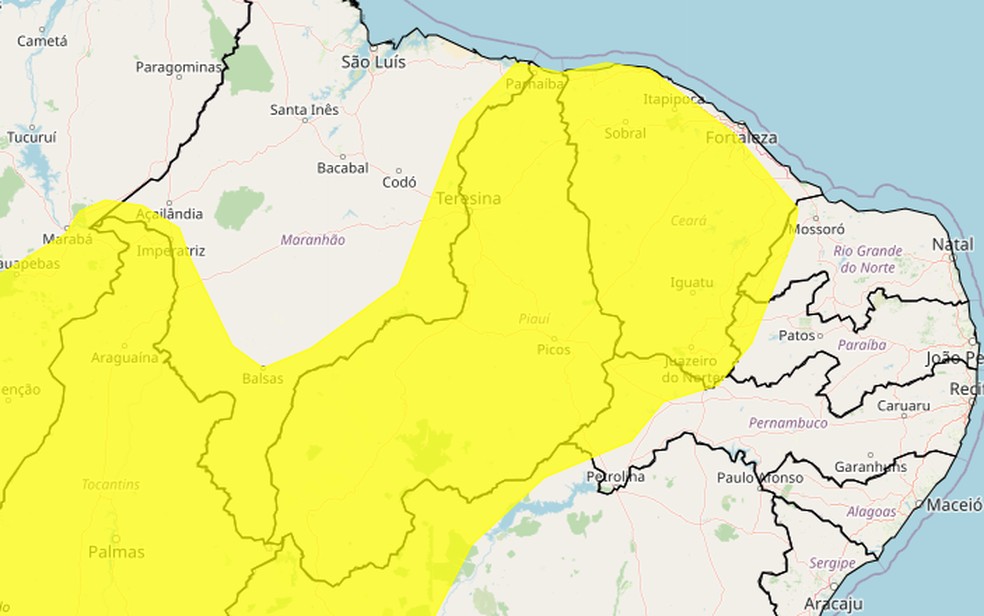 Piau tem alerta para chuvas intensas pelo 5 dia consecutivo; veja a previso  Foto: Reproduo/Inmet