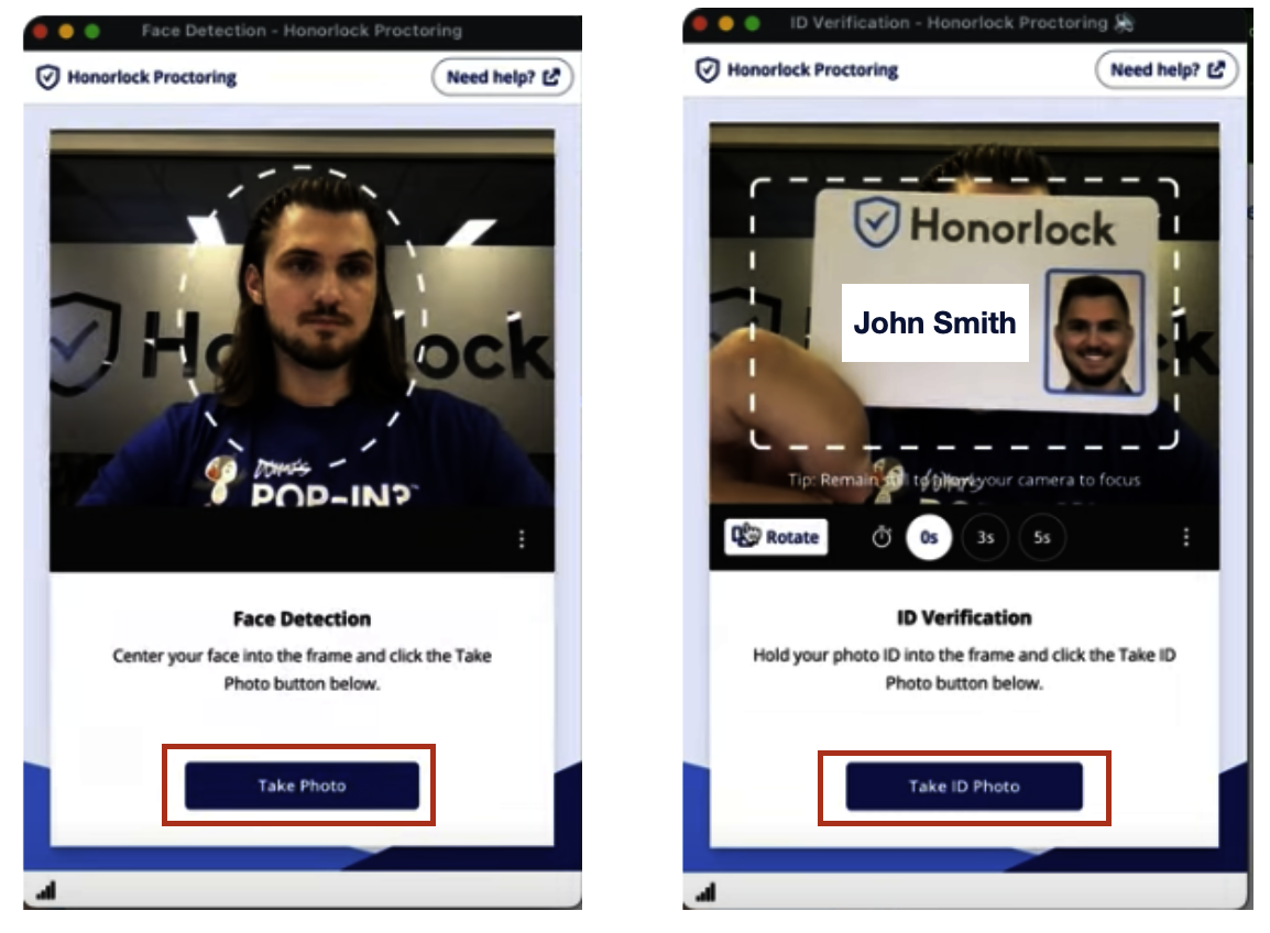 Place headshot in circle; show ID in selected area.