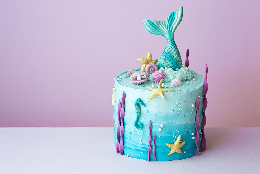 1. Blue Mermaid Cake