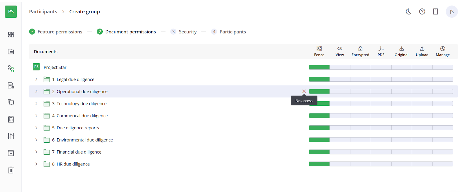 Configure document permissions