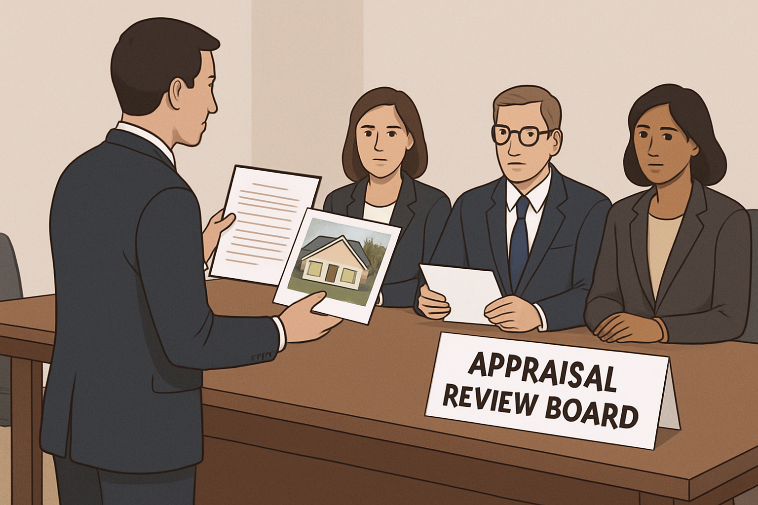 Property owner presenting evidence at a Texas property tax protest hearing