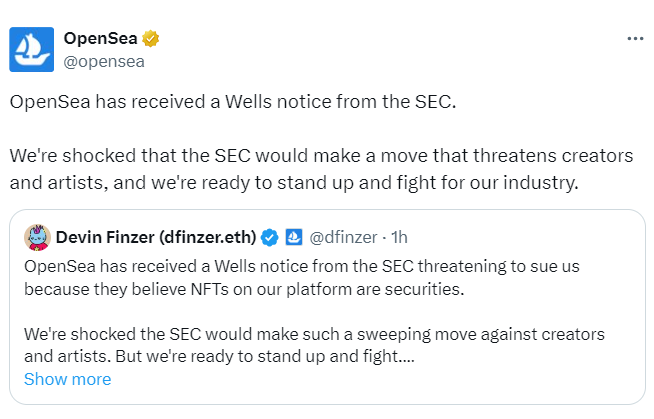 OpenSea Faces SEC Wells Notice